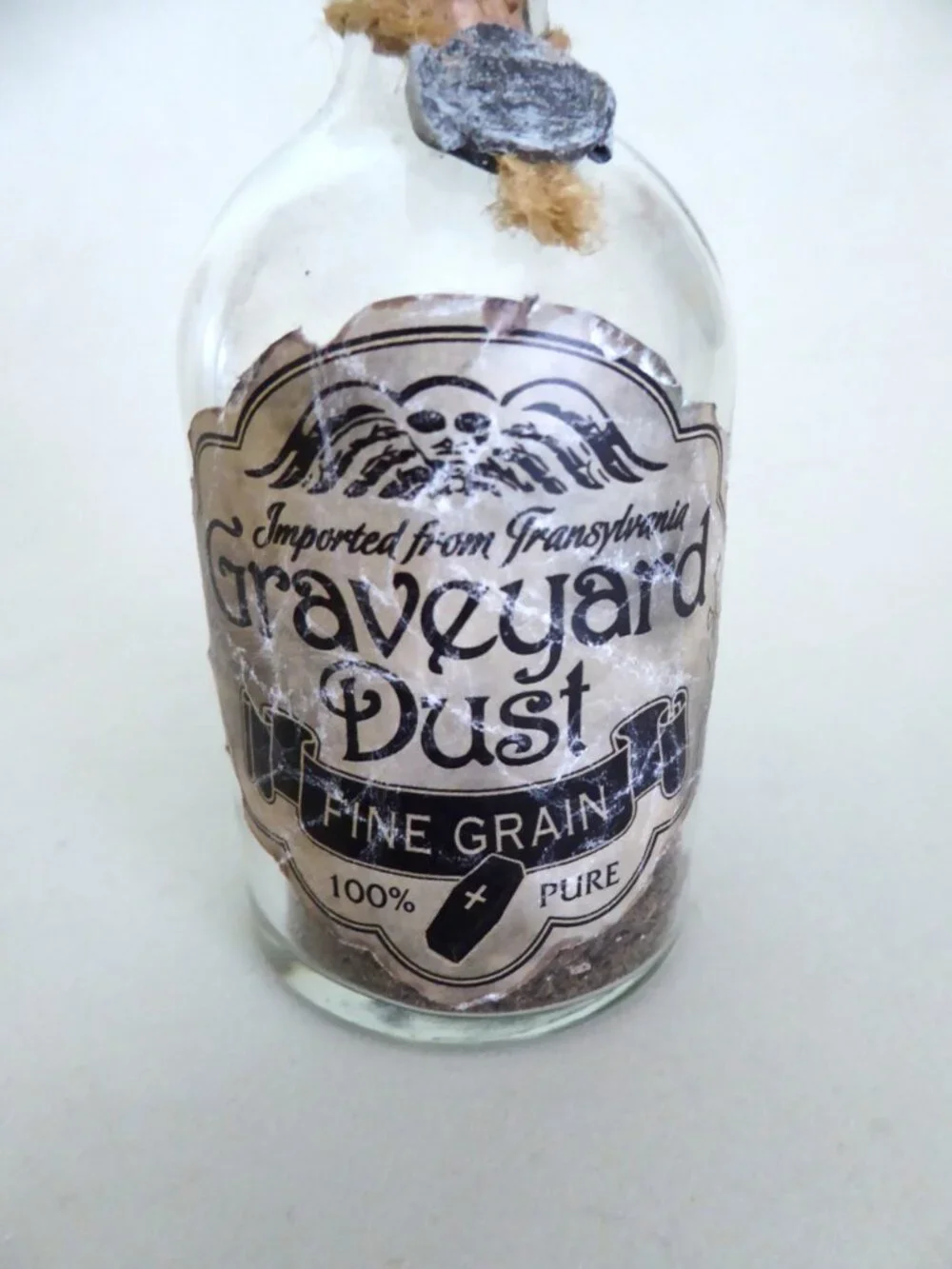 NEW GLASS APOTHECARY BOTTLE GRAVEYARD DUST GOTHIC ODDITY PROP HARRY POTTER